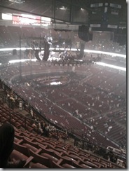 View from our seats at The Honda Center
