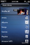webOS Music Player - Main Menu